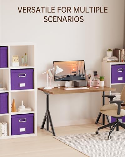 Oterri 2 Pack File Storage Organizer, Filing Box, Portable File Box with Lid, Fit for Letter/Legal File Folder Storage, Document Organizer, Purple