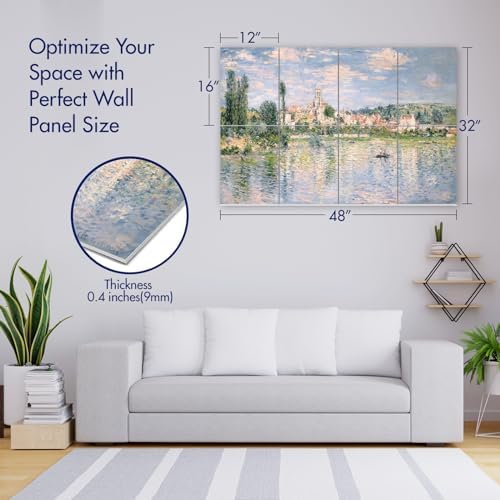 PINWELIFE® Masterpiece Acoustic Art Panels, 8-Pack 12"×16" Sound Absorbing Panels, Decorative Acoustic Wall Art, Noise and Echo Cancelling for Home Studio/Office, Nano Tape Included
