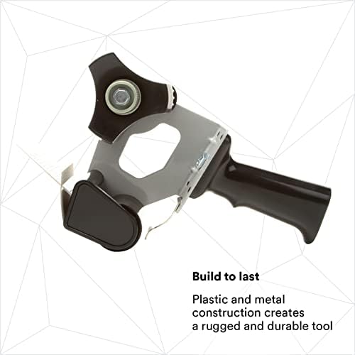 Tartan Pistol Grip Box Sealing Tape Dispenser HB903, Hand-Held Design, Heavy-Duty, Easy-to-Use Application, Black, 2 (Pack of 3)