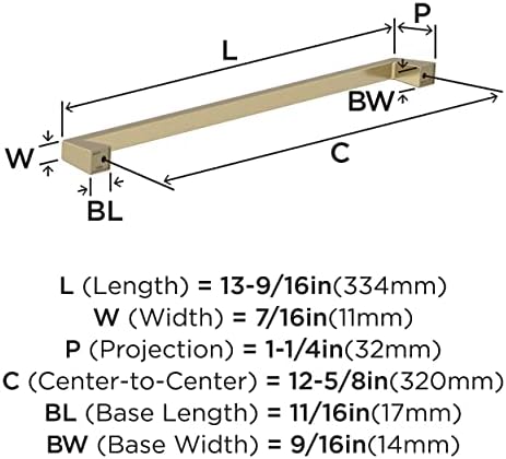 Amerock 12-5/8" Blackrock Golden Champagne Drawer Pull