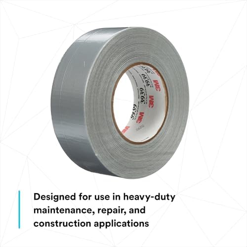 3M Heavy Duty Duct Tape 3939, Silver, 1.88 in x 60 yd, 9.0 mil, 1 Roll