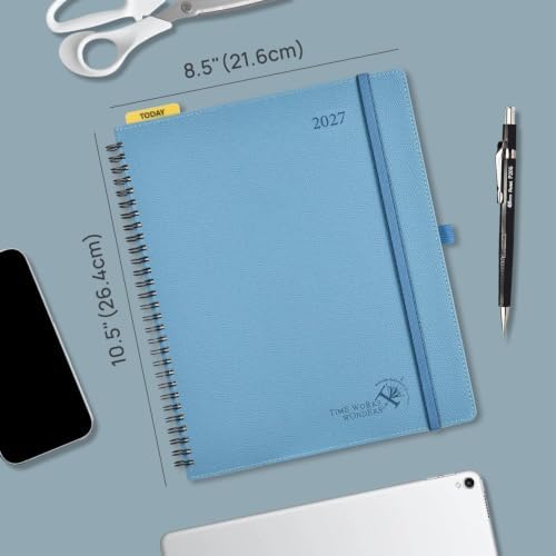 POPRUN 2027 Planner, Large 8.5" x 10.5" Weekly Calendar, Day Planner 2027