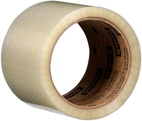 3M Scotch 371 Industrial-Grade Packing Tape, Clear, 72 mm x 50 m, 6 Pack