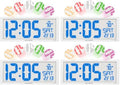 AcuRite 14.5" Oversized, Multicolor LED Clock with Indoor Temperature, Day of the Week, and Date (75160M) (Pack of 4)