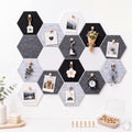 6.7 x 5.9 in 16 Pcs Hexagon Cork Board Tiles, Felt Pin Boards, Grey
