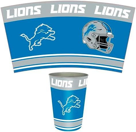 FANMATS 34655 NFL - Detroit Lions Wastebasket | Blue | 15"x10.5"x10.5" | Primary Logo, Helmet, & Wordmark