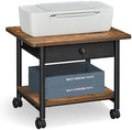VASAGLE 2-Tier Printer Stand with Locking Wheels, Under Desk Printer Table