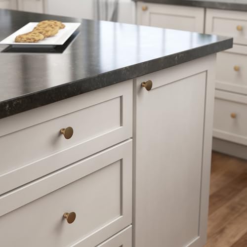 Franklin Brass 10 Pack Champagne Bronze Gold Cabinet Knobs 1-3/16 inch (30mm) Kitchen Cabinet Handles and Drawer Knobs for Cupboards, Dressers, Furniture, Bathroom Vanity |Medici
