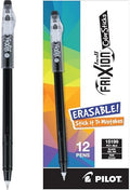 PILOT FriXion ColorSticks Erasable Gel Ink Pens, Black, Pack of 12