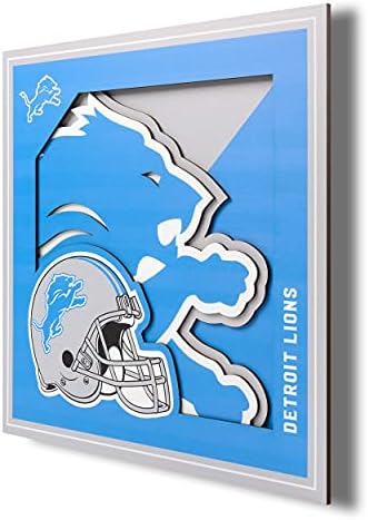YouTheFan NFL Detroit Lions 3D Logo Series Wall Art