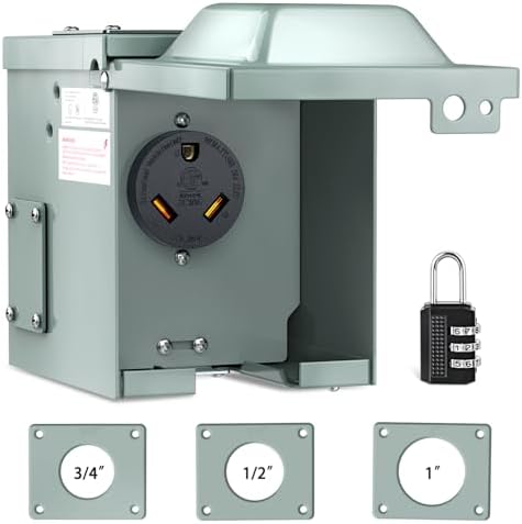 Nilight 30AMP RV Power Outlet Box 125V ETL Listed NEMA TT-30R Receptacle