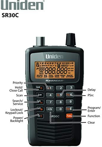 Uniden Bearcat SR30C, 500-Channel Compact Handheld Scanner, Close Call RF Capture, Turbo Search, PC programable, NASCAR, Racing, Aviation, Marine, Railroad.