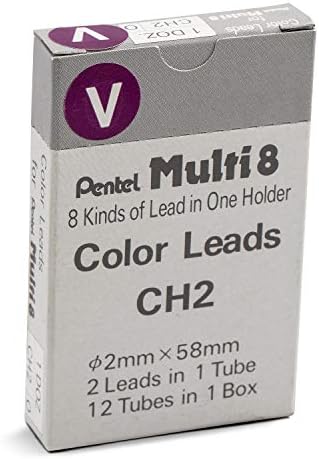 Pentel Arts 8 Colour Pencil Lead Refill, Violet, 24 Pieces of Lead (CH2-V)