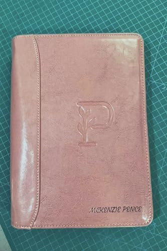 KISSKI Personalized Pink Portfolio for Women, Free Logo Custom, A5 Planner Binder 6 Ring Padfolio Organizer Folio, Engraved Gifts for Mom, Grandmam, Wife, Daughter, Handmade Customized Gifts