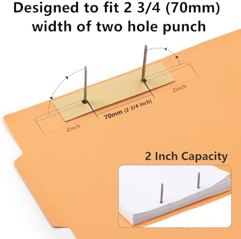 Self-Adhesive Prong Paper Fasteners- IMLIKE 2" Capacity,Strong Adhesion,Metal Fasteners，2.75" Base for Paper Folder or Files,100 pcs/Box