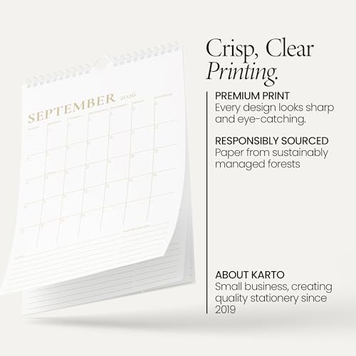 Karto Wall Calendar 2026 11x17 in - Golden