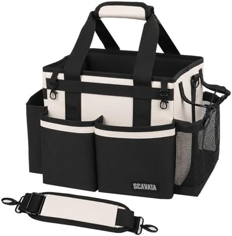 SCAVATA Compact Wearable Cleaning Caddy with Handle & Shoulder Straps