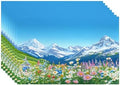 Batmerry Serene Environment Alpine Ry Linen Placemats Set of 8, Blooming Flora Mountainous Terrain Washable Table Mats for Kitchen Table Thickened Heat Insulation Dining Set Indoor Outdoor 12X18 in