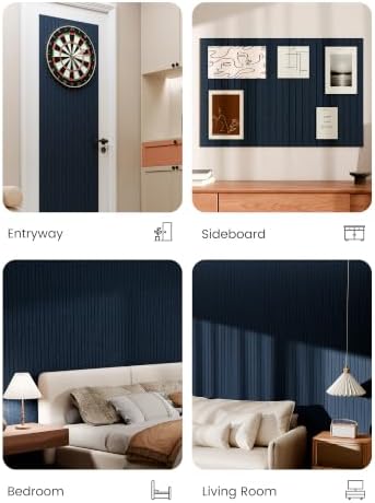 Bumusty 36"x 24" Large Felt Bulletin Board Tiles,Carbon Blue