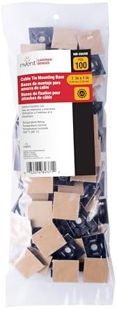 Gardner Bender MB-20UVB Cable Tie Mounting Base, 1 Inch. x 1 Inch., Wire / Cord Management Industrial and Household Use, 100 Pk., UV Resistant Black