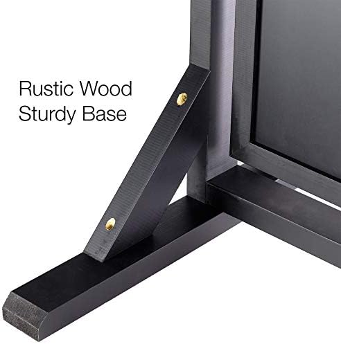 Black Handcrafted Chalkboard Sign: Uniquely Designed Wooden Sidewalk Sign Message Board with Double Sided Display. Alternative to A-Frame & Sandwich Board Signs. Use Chalk or Liquid Chalk Markers.