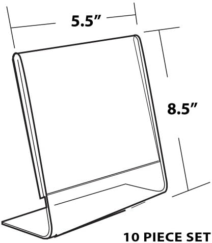Azar 112705 5-1/2-Inch W by 8-1/2-Inch H L-Shaped Sign Holder, 10-Piece Set