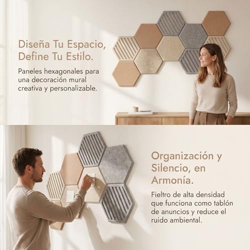 HexagonalNoticeBoardSet10PiecesCorkBoardFeltPinboardSuitableforOfficeMemoPhotoWallDecorClassroomDIYCuteMessageBoard
