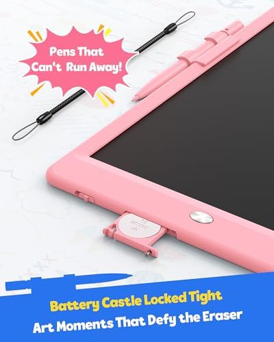 TEKFUN LCD Writing Tablet for Kids, 10-inch Coloring Drawing Pad, Mess Free Doodle Board, Christmas Gifts for Girls and Toddlers, Toys for 3 4 5 6 7 8 Year Old Boys (Pink) (Pack of 2)