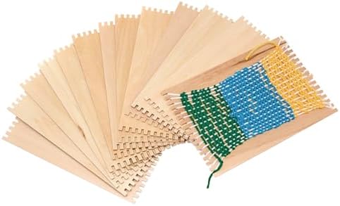 Colorations RLOOM Beginners Wooden Loom, Set of 12, for Kids, Arts & Crafts, Weaving, Craft Activity, Motor Skills, Critical Thinking, Basket, Jewelry, Crochet, Teaching, Educational | Ages 5+, Kindergarten+, Weaving, Craft Activity, Motor Skills, Crit...
