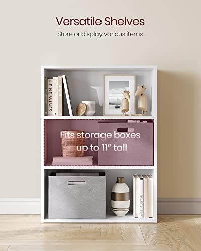 VASAGLE Set of 2 3-Tier Bookshelves, 23.6 Inches Wide