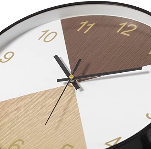 Clockswise Bulk Set of 20 PC 12" Decorative Modern Round Wood- Looking Plastic Wall Clock for Living Room, Kitchen, or Dining Room, Brown and Beige,Oak,QI004142.MC