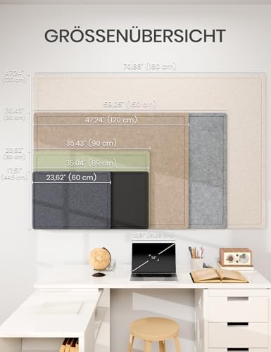 Fluxynara 59" x 35.4" Large Bulletin Board, Sage