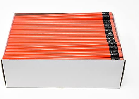 Pencil Guy Blank Neon Round Pencils, Neon Red