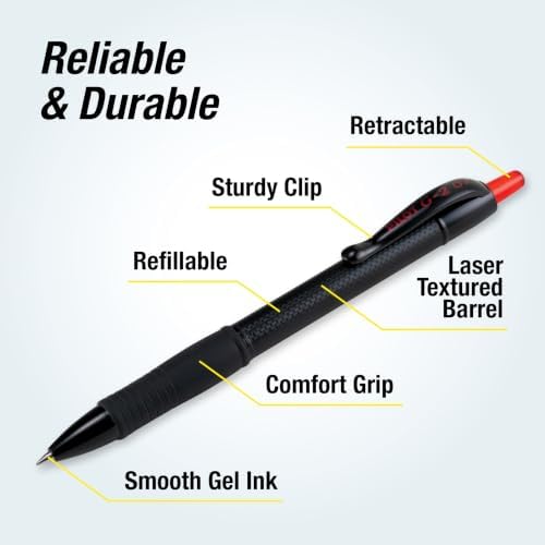 PILOT G2 Edge Red Pens, 12ct box, Fine Point 0.7 mm