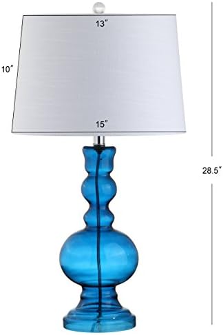 JONATHAN Y Genie 28.5" Glass Table Lamp, Night Blue, Set of 2