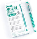 Pentel Arts Slicci Metallic 0.8 mm Needle Tip Gel Pen, Metallic Green Ink, Box of 12 (BG208-MD)