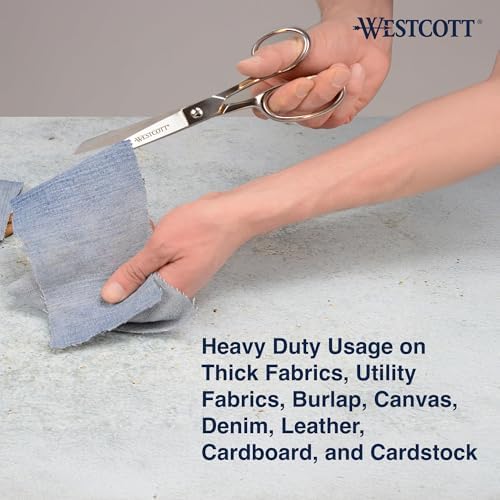 Westcott 8in Forged Classic Fabric and Paper Scissors, Heavy Duty, Knife-Edge for Sewing, Tailoring, General Arts and Crafts, Office