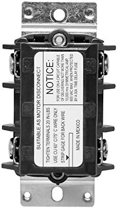 Leviton 40 Amp, 600 Volt, Double-Pole, Single Phase AC Motor Starter, Suitable as Motor Disconnect, Toggle, Industrial Grade, Non-Grounding, MS402-DS, Black