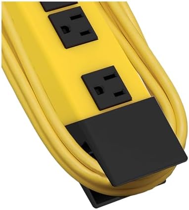 Tripp Lite Eaton TLM609SA Heavy Duty Power Strip with Surge Protection, 6 Outlets, 1500 Joules, Yellow Metal Housing, 9ft Cord, Keyhole Mounting Slots, Cord Wrap, Industrial Garage Work Shop Bench