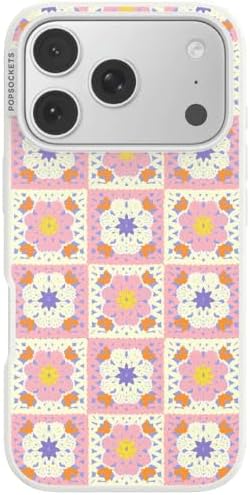 PopSockets iPhone 17 Pro Phone Case with MagSafe- Desert Crochet | Magnetic, Wireless Charging, Camera & Drop Protection, Western, Boho, Aesthetic, iPad, Removable, Popper
