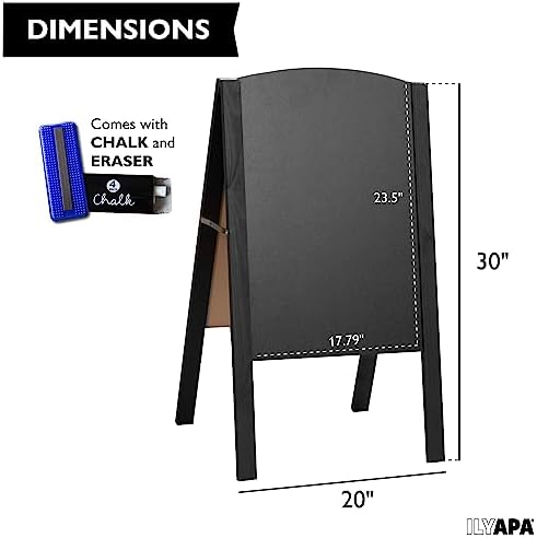 Ilyapa A Frame Chalk Board Easel Sign 20x30 in - Sandwich Signs Outdoor