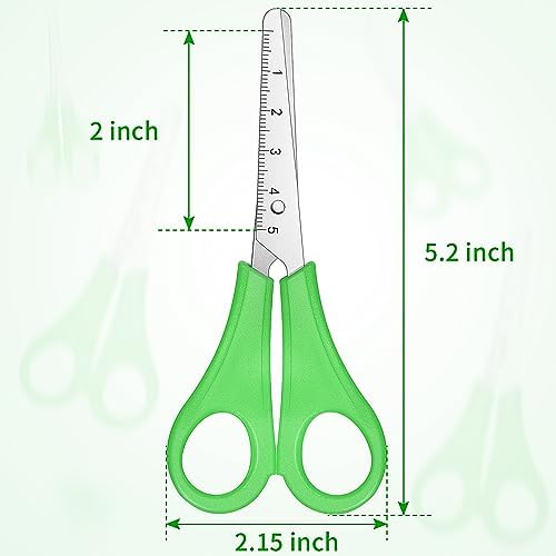 Honoson 150 Pack Student Scissors Bulk with Ruler Blade,5 Colors