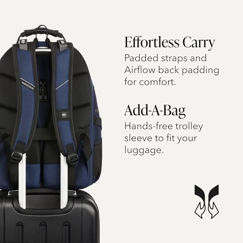 SWISSGEAR 1900 ScanSmart Laptop Backpack, Fits Most 17-Inch Laptops, TSA-Friendly Lay-Flat Design, RFID Protection, and Tablet Pocket, Black, 31L, 18.5-Inch