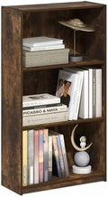Furinno Basic 3-Tier Book Shelf with Open Shelves, Amber Pine