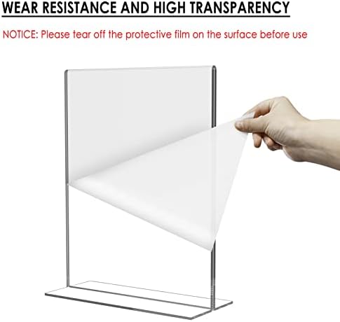 Relx Acrylic Sign Holder 8.5 x 11, Plastic Frame Flyer Holder, Double Frames Clear Acrylic Display Stand for Store, Restaurant (6 pack)