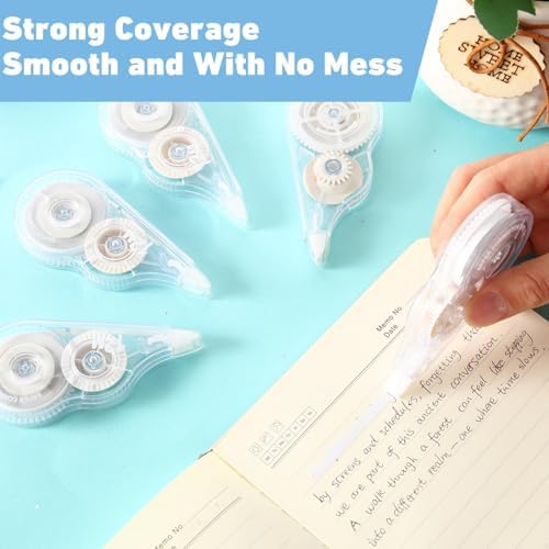 AmazingSpark 100 Pcs White Correction Tape Bulk, 39.4 Ft, Tear-resistant Easy to Use Applicator for Instant Corrections for School Office Note Taking Journal (Tape Width 0.2 in, Clear)