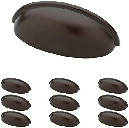 Franklin Brass 10 Pack Brushed Nickel Cabinet Handles 3 inch (76mm) Kitchen Cabinet Handles and Drawer Pulls for Cupboards and Dressers | Cup Pull