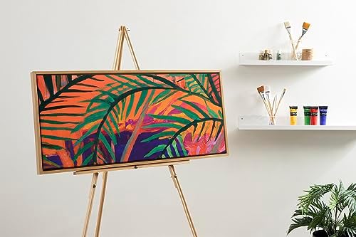 Kate and Laurel Sylvie Blank Framed Canvas Wall Art, 18x40 Natural, Modern Empty Canvas for Paint-Your-Own Art, Premium Canvas Already Framed