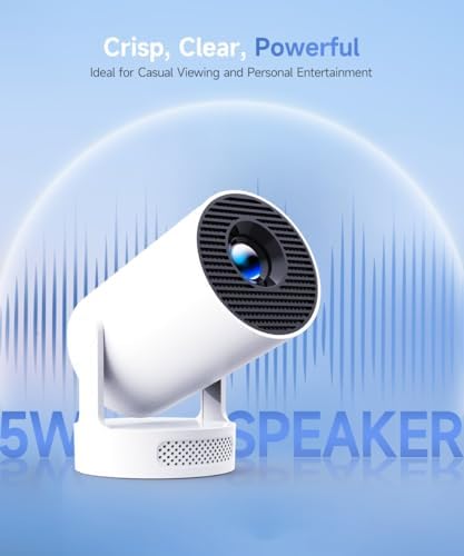 Magcubic Mini Projector with WiFi 6 and Bluetooth 5.4, Portable Projector 4K Support, 5W Soundbase Speaker, Auto Vertical Keystone 180°Rotatable Smart Proyector for Movie Home Outdoor
