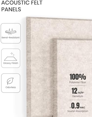 Fluxynara Felt Bulletin Board & Cork Board Alternative, Oatmeal